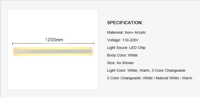 Modern Rectangular LED Ceiling Lights Lamp For Hallway Corridor Living Room Bedroom 3 Color Changeable Home Lighting (18)