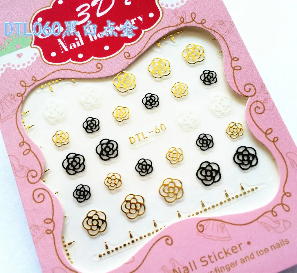 Rocooart DTL049-081 переводные наклейки для ногтей Роскошные Рождественские 3D золотые наклейки для ногтей наклейки для маникюра - Цвет: DTL060