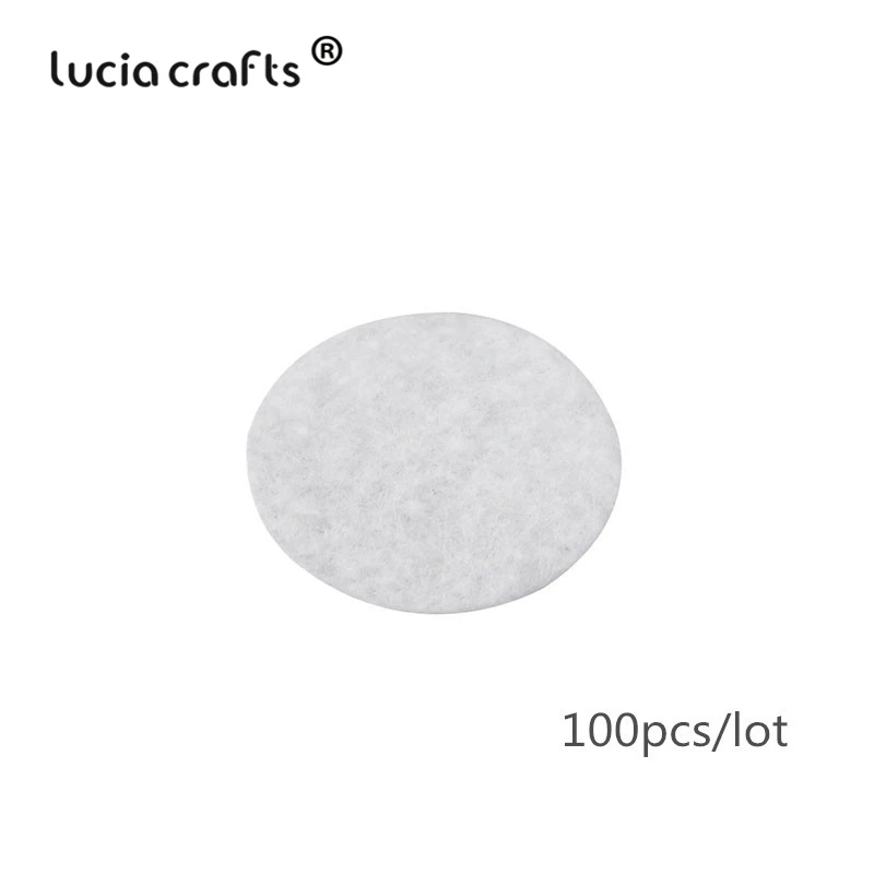 Lucia crafts 50 шт/100 шт 2-6 см белые нетканые войлочные подушечки ткань ремесло DIY домашний патч, аксессуары B1203 - Цвет: S1   2cm 100pcs