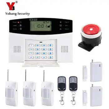 

YobangSecurity Russian French Italian Wireless GSM Alarm System LCD Keyboard Door Window PIR Alarm Sensors for Home Security