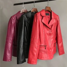 SWREDMI размера плюс L-5XL женская кожаная куртка новая осенняя и зимняя женская куртка кожаная куртка тонкая кожаная одежда