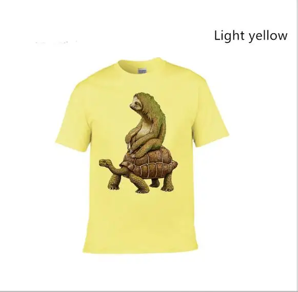 100% Cotone Divertente Sloth Tartaruga di Mare Uomo T Camicette Moda Casual Magliette e camicette Animale Stampato T-Shirt