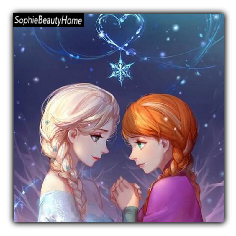 

Pintura Diamante Diy Ponto Cruz 5D Diamante Mosaic Needlework Parede Dos Desenhos Animados Meninas Strass Diamante Bordado Casa
