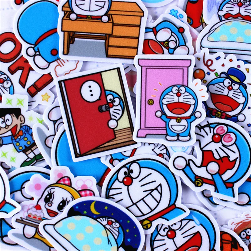 

40 PCS Cartoon blue cat everyday Paper Sealing Stickers Crafts And Scrapbooking book Decorative sticker DIY Stationery