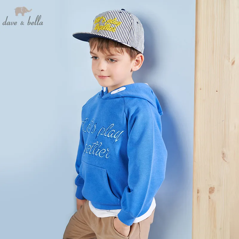 

DBK9117 dave bella 5Y-13Y kids boys fashion hooded pullover children long sleeve sweatshirts baby boutique handsome tops