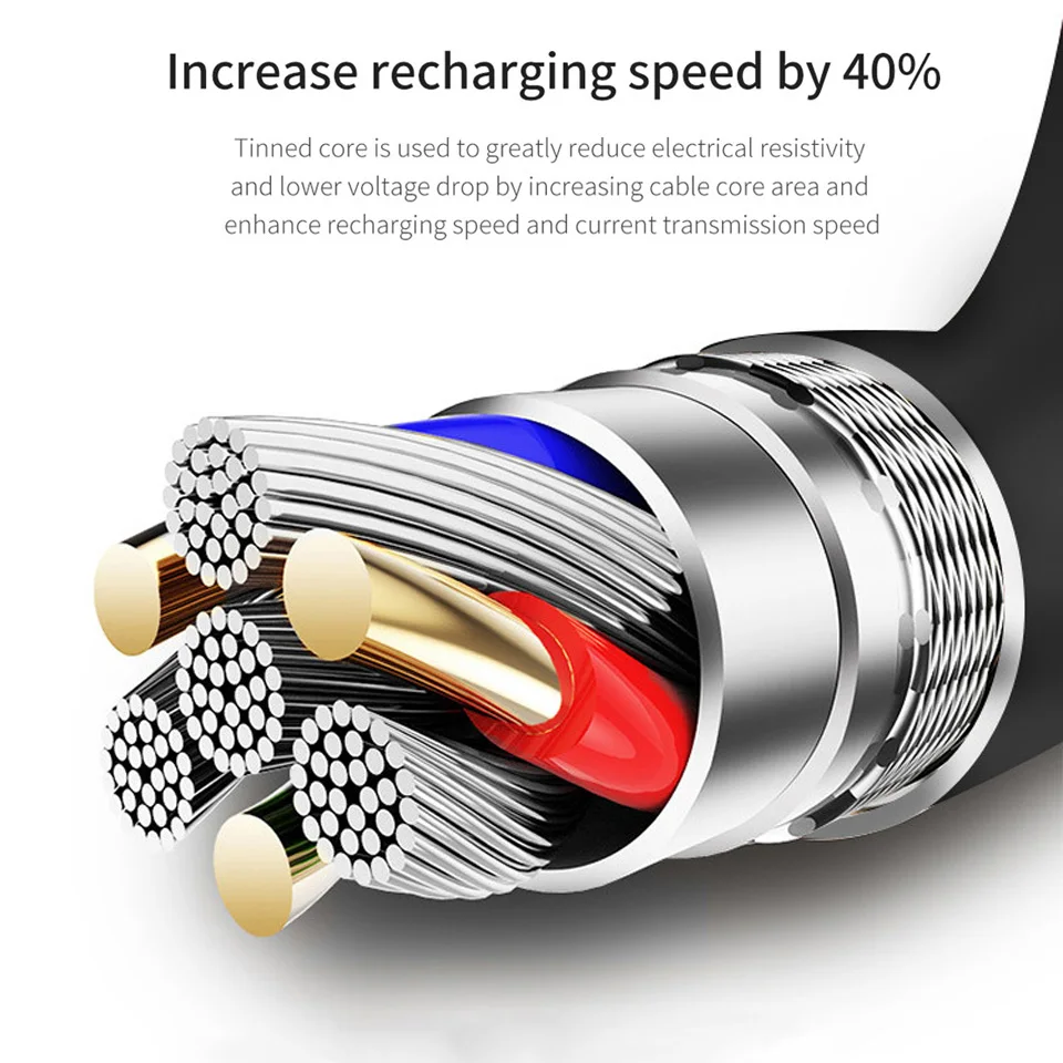 3 في 1 متعددة كابل شحن المصغّر usb نوع C آيفون X 6 7 8 6 s سلك USB الهاتف المحمول شاحن خط ل Xiaomi سامسونج