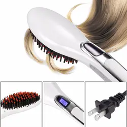 Новый fasionable ЖК-дисплей щетка для волос выпрямитель Электрический гребень Утюги керамические быстро выпрямитель для волос, Утюг