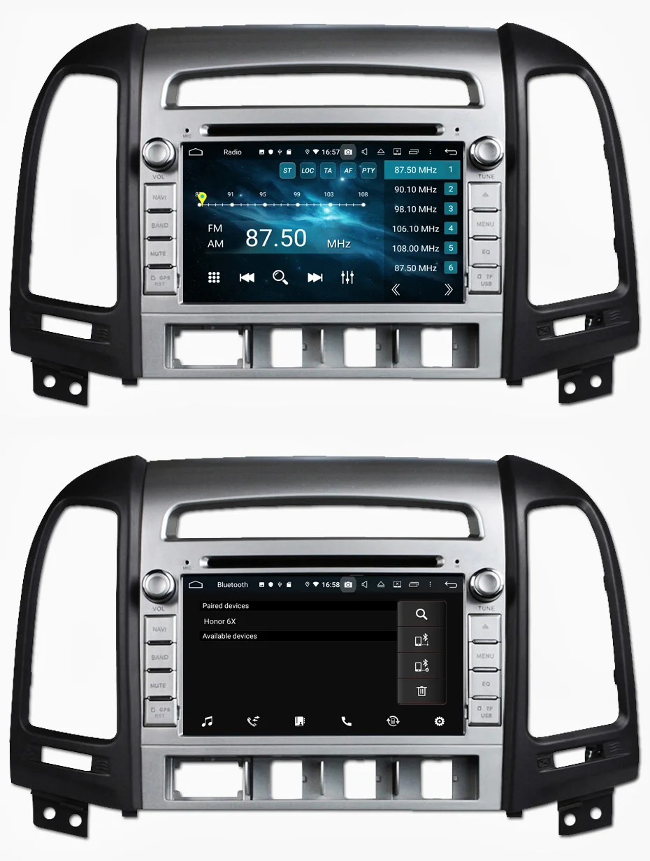 KANOR 1024*600 Восьмиядерный 4G Android 9,0 2din автомобильный Радио DVD gps для hyundai Santa Fe 2006-2012 головное устройство радио Cessette рекордер