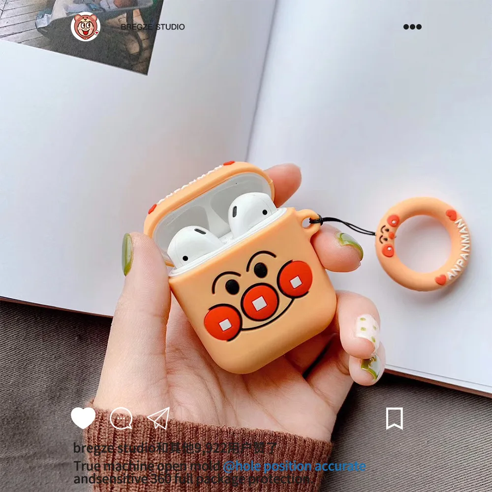 Мультфильм Anpanman кукла-брелок для ключей чехол для наушников для Apple Airpods гарнитура коробка аксессуары силиконовый чехол