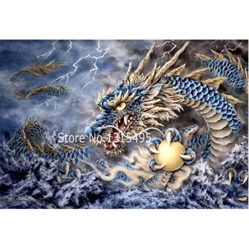 

Diy kit mosaic diamond animal Chinese dragon 5d diamond embroidery picture pastes cross stitch art for home decoration