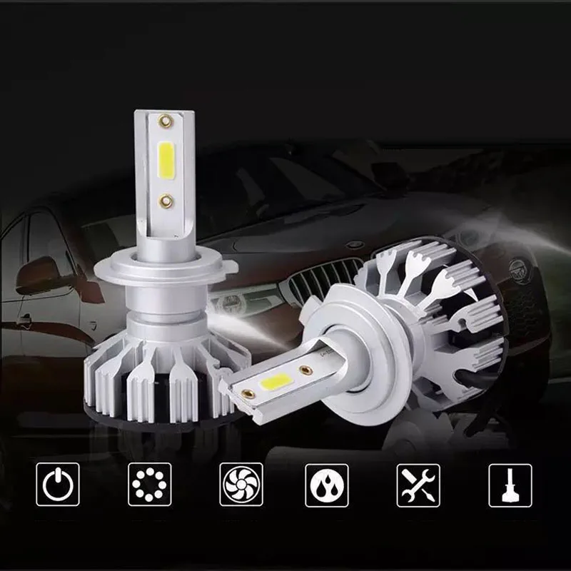 

New Upgrade Mini size H4 H7 Car LED Headlight Kit 50W 10000LM/Set H1 H11 9005 HB3 9006 HB4 6500K Bulbs Car Accessories