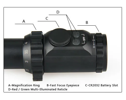 Тактический 1,25-4x30 оптические прицелы Снайперский прицел оптический прицел красный/зеленый с подсветкой+ killflash+ прицела gz10254