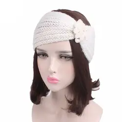 Новый Для женщин Стретч Бисера обруч на голову со снежинками шерстяной вязаный твистер, Повязки На Голову Повязка На Голову повязки