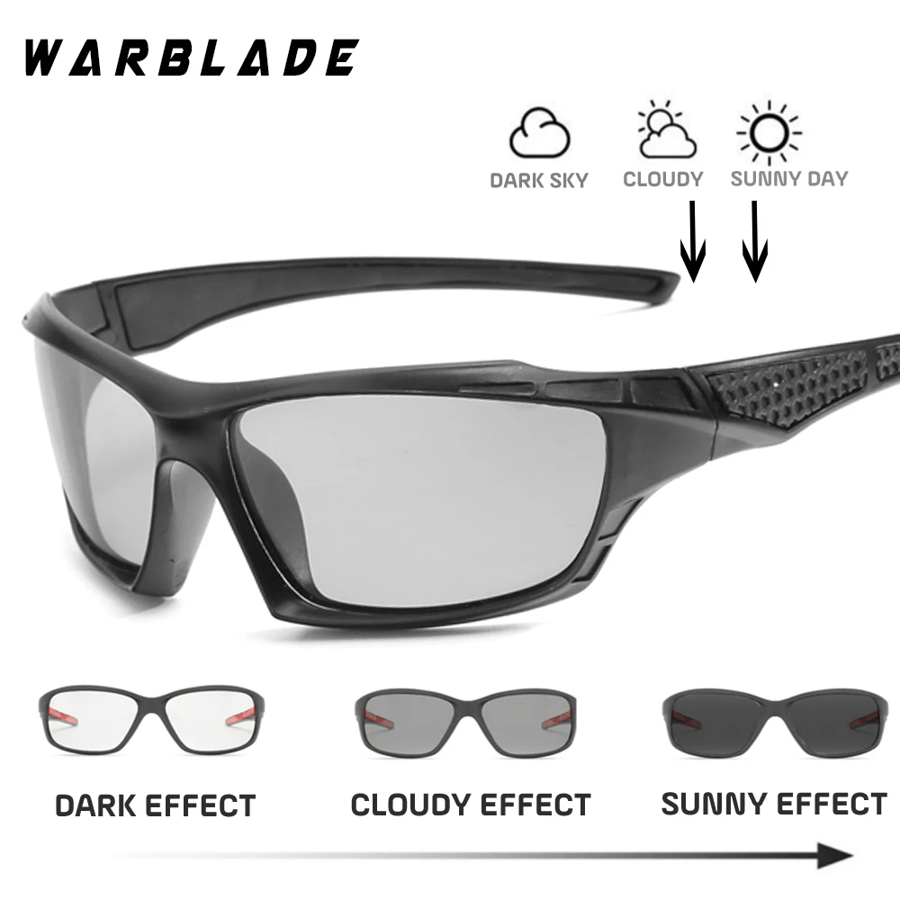 B1019 bright gray WarBLade Марка фотохромные очки поляризованные Хамелеон обесцвечивание солнцезащитные очки Для мужчин Вождение антибликовые очки солнцезащитные очки - Цвет линз: B1019 bright gray