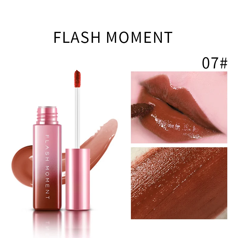 07 Flash Moment зеркальный жидкий Оттенок Увлажняющий крем для губ плюшевая блеск для губ глазурь длительная тонировка окраска губ хорошая текстура - Цвет: 07