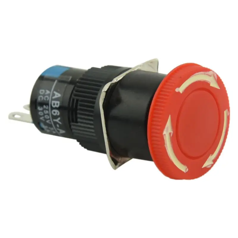 AC 250V 5A 3 Pin 1NO 1NC Кнопка аварийной остановки кнопочный переключатель 2 шт