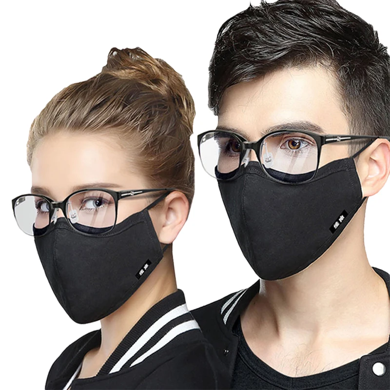 1 шт. грипп респиратор KN95 Kpop хлопок Анти-пыль рот маска для мужчин и женщин пылезащитный рот-Муфельная черная маска с 6 фильтрующей тканью