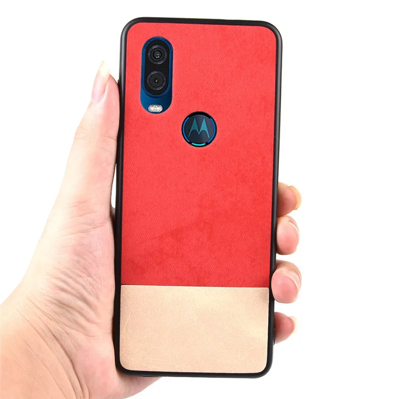 Джинсовый чехол в полоску для Motorola One Vision xt1970чехол высокого качества PU+ PC+ чехол из ТПУ для одного видения задняя крышка