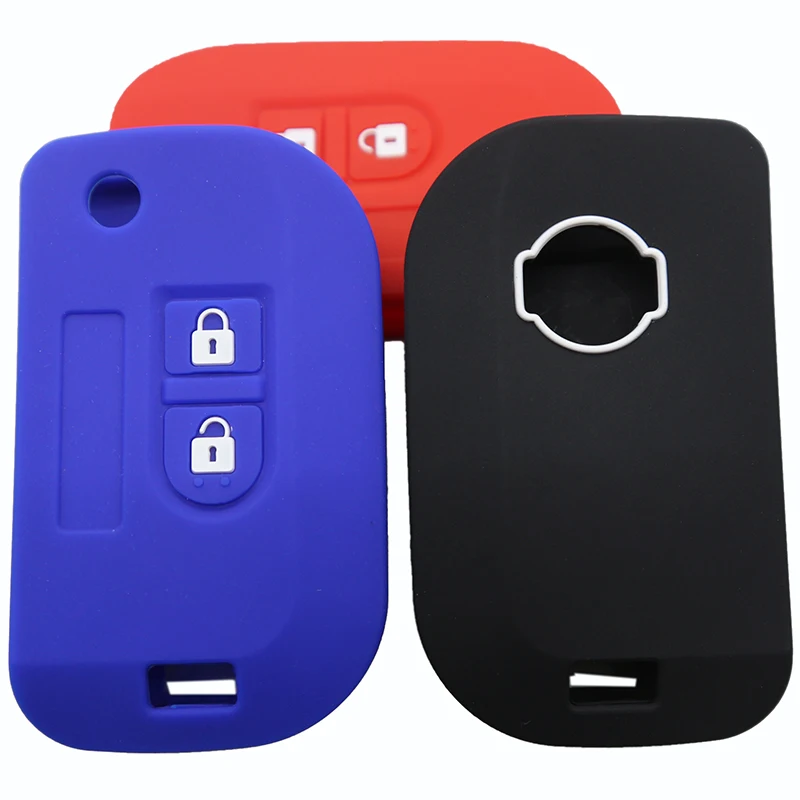 

Silicone car key case for Nissan Micra Qashqai Navara Pathfinder 2 button floding key cover protect shell flip remote keyless