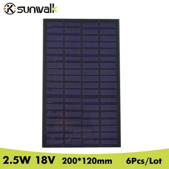 

SUNWALK 2.5W 18V 6pcs Monocrystalline Solar Cell Panel PET + EVA DIY Solar Panel 138mA Max Output for Solar System and Education