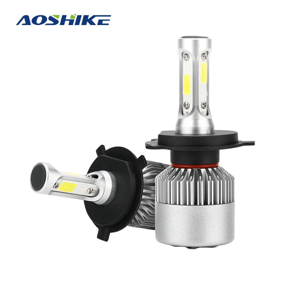 AOSHIKE 2 шт H8 H11 лампа H4 H7 светодиодный H1 H3 H4 фар автомобиля лампы для автоматического S2 880 HB3 HB4 светодиодный 12 V 72 W 7200LM 6000 K