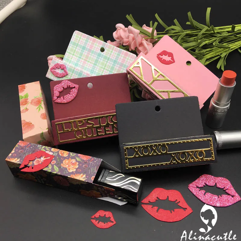 

Die Cut METAL CUTTING DIES cut lipstick queen xoxo case Alinacraft Scrapbook paper craft album card punch knife art cutter die