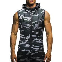 Мужская майка для тренажерного зала, летняя повседневная майка с камуфляжным принтом, мужская майка без рукавов с капюшоном, мужская одежда debardeur homme