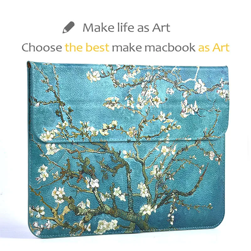 

Green Van gogh Sleeve Cover for Macbook 12 inch,Air 13.3,Pro 13.3,retina screen,notebook computer travel carry bag,laptop case