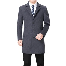 Высокое Качество Шерстяное Пальто Для Мужчин Зима Длинное Пальто Кашемировое Пальто Полушерстяные Пальто Тренч Пальто Шерсть Корейское Мужское Пальто