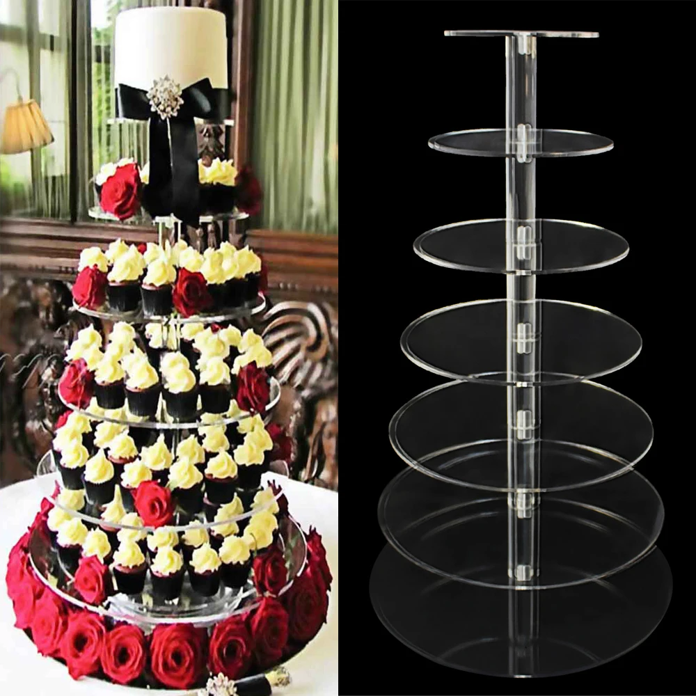 7 Layers Cake Decorating Tools Dessert Stand Crystal Clear 7 Layers Cake Decorating Tools Dessert Stand Crystal Clear Circle Acrylic Cupcake Bracket Wedding Party Decor Crafts In Stands From Home Garden