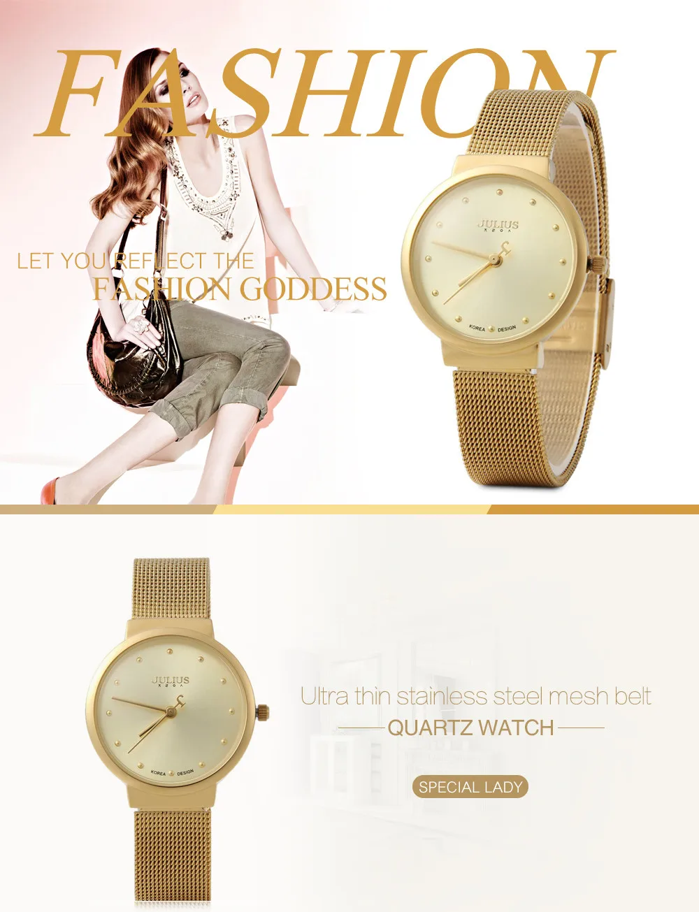 New Brand Julius Relogio Feminino Clock Women Watch Stainless Steel Watches Ladies Fashion Casual Watch Quartz Wristwatch