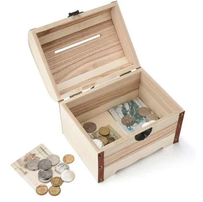Замок деревянная Копилка ручной работы винтажная детская коробка для монет декоративная коробка для хранения банкнот и монет сейф копилка