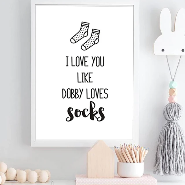 I Love You Nursery Prints Decor Socks Canvas Painting Black And I Love You Nursery Prints Decor Socks Canvas Painting Black And White Poster Pop Wall Art