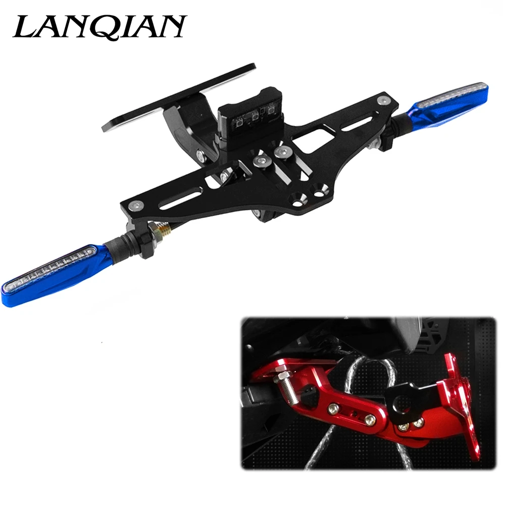 

Universal Motorcycle License Plate Bracket Holder For Honda CB1000R CBR650R CB650R CBR650F CB650F X-11 CBR250R VFR1200 VFR 1200F