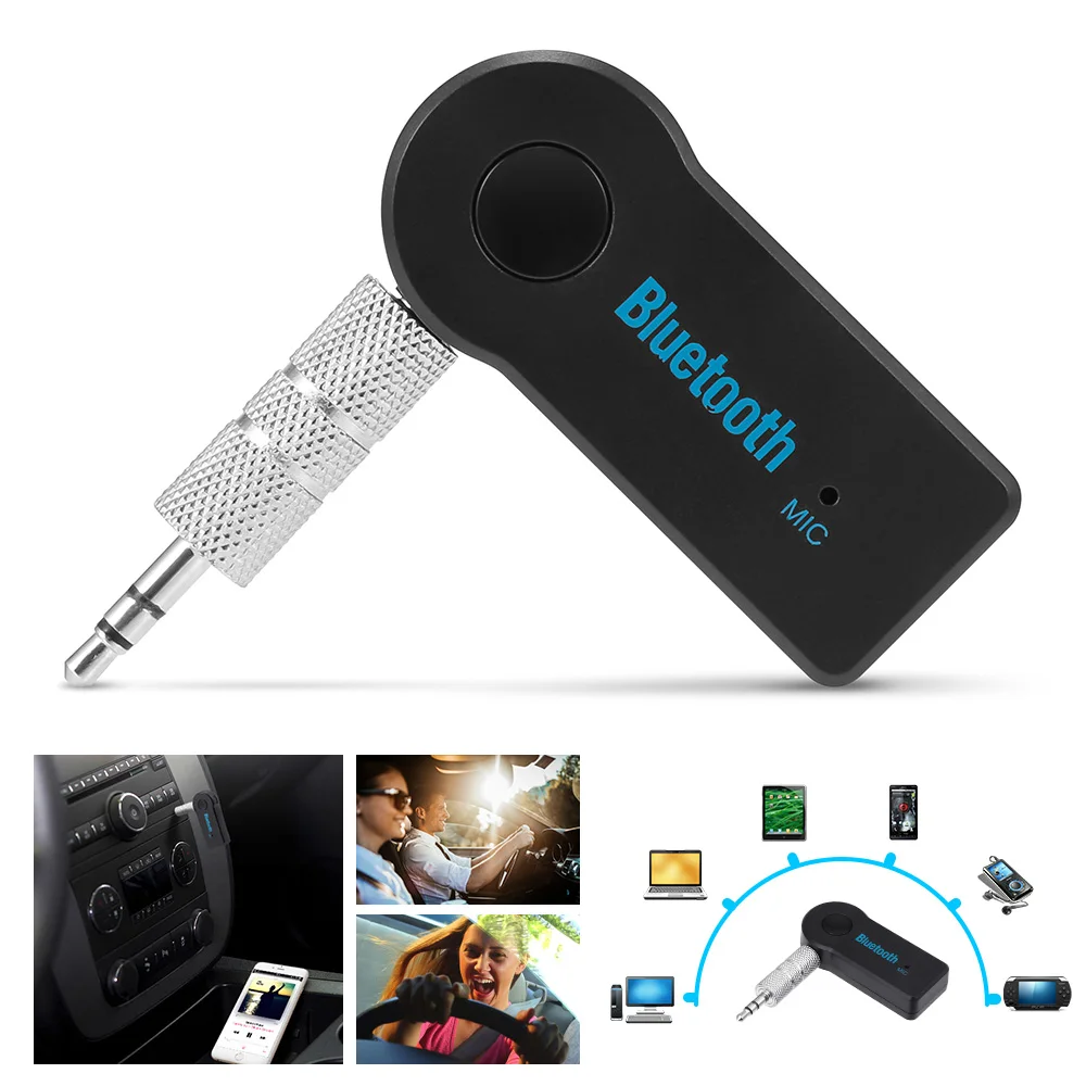 Geartronics Автомобильный Bluetooth музыкальный приемник, универсальный 3,5 мм потоковый A2DP беспроводной авто AUX аудио адаптер с микрофоном