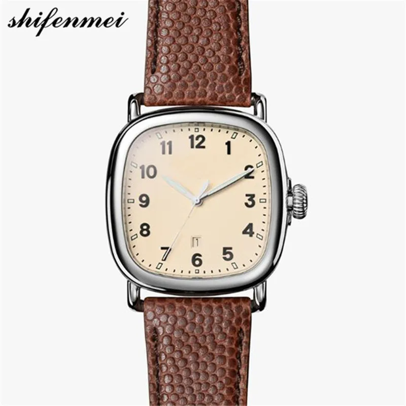 

Waterproof men watches 2018 luxury brand reloj mujer vintage wrist watch quartz unique watch leather strap retro brown square