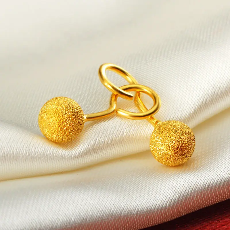 

J.Lee Pure 24K Yellow Gold Stud Earrings / 4mm Sandfinished Ball Stud Earrings