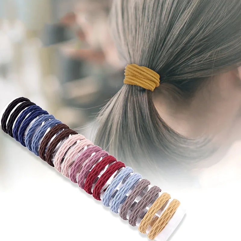 EASYA 20Pcs/Set Soild Color Strong Elastic Hair Rope Hair Band Fashion