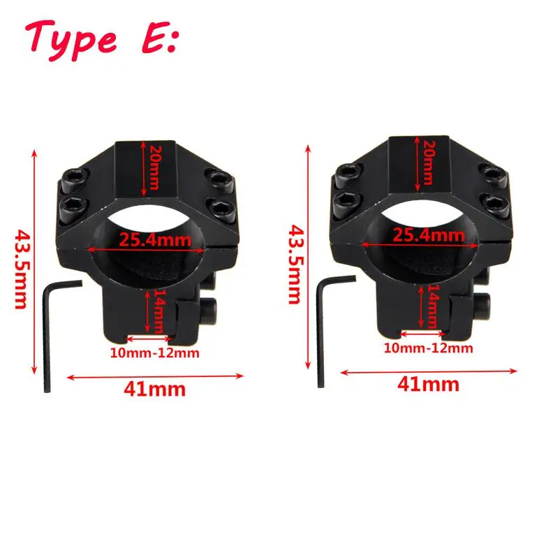 1 предмет/1 пара 30/25 мм прицел крепление кольцо 11/20/21 мм ласточкин хвост Picatinny Охота железнодорожного адаптер Высокое/низкий профиль винтовки Уивер Сфера - Цвет: 1 Pair Type E