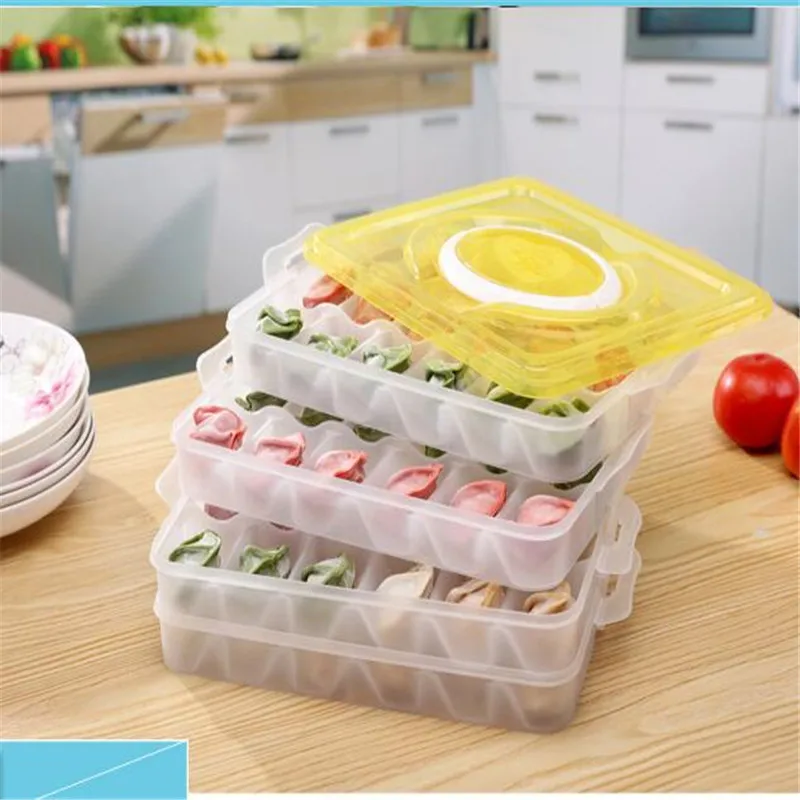 Четыре слоя быстро замороженные пельмени коробка кухня клецки сетки лоток пластиковый контейнер для хранения еды