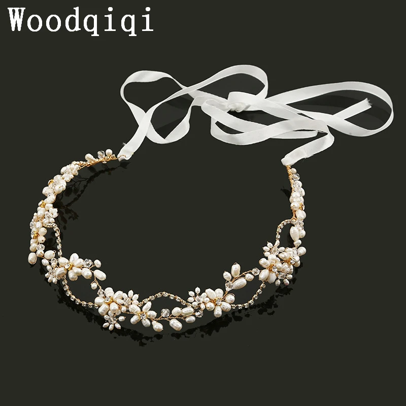 

Wedding Headband Hair Vine Pearl Hairband Bridal Tiara Ivory Pearl headband pearl crystal gold wedding headpiece