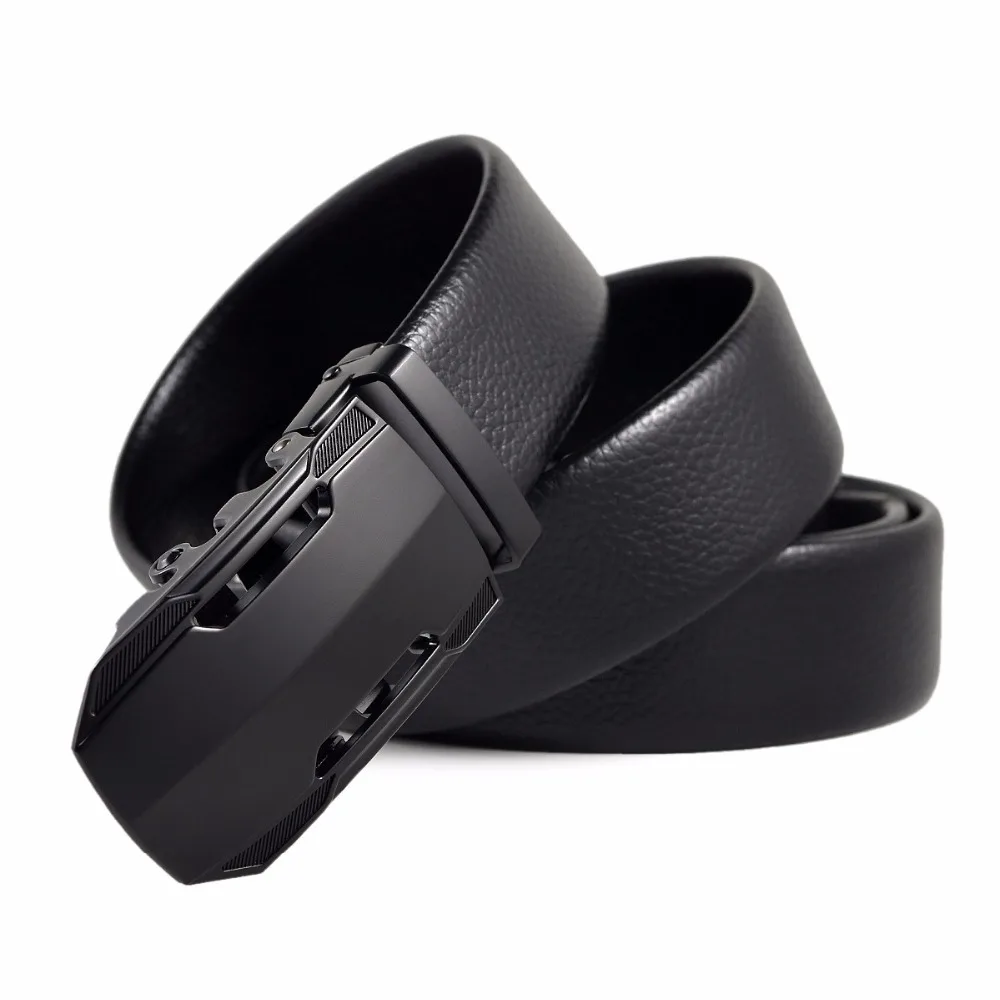 

New Brand Designer Pure black belt buckle Designer Automatic Buckle Cowhide Leather men belt