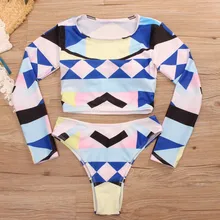 Сексуальные купальники женские пикантный женский купальник слитные женские с длинным рукавом Печатный комплект пуш-ап бикини купальники купальный костюм Купальники Новые