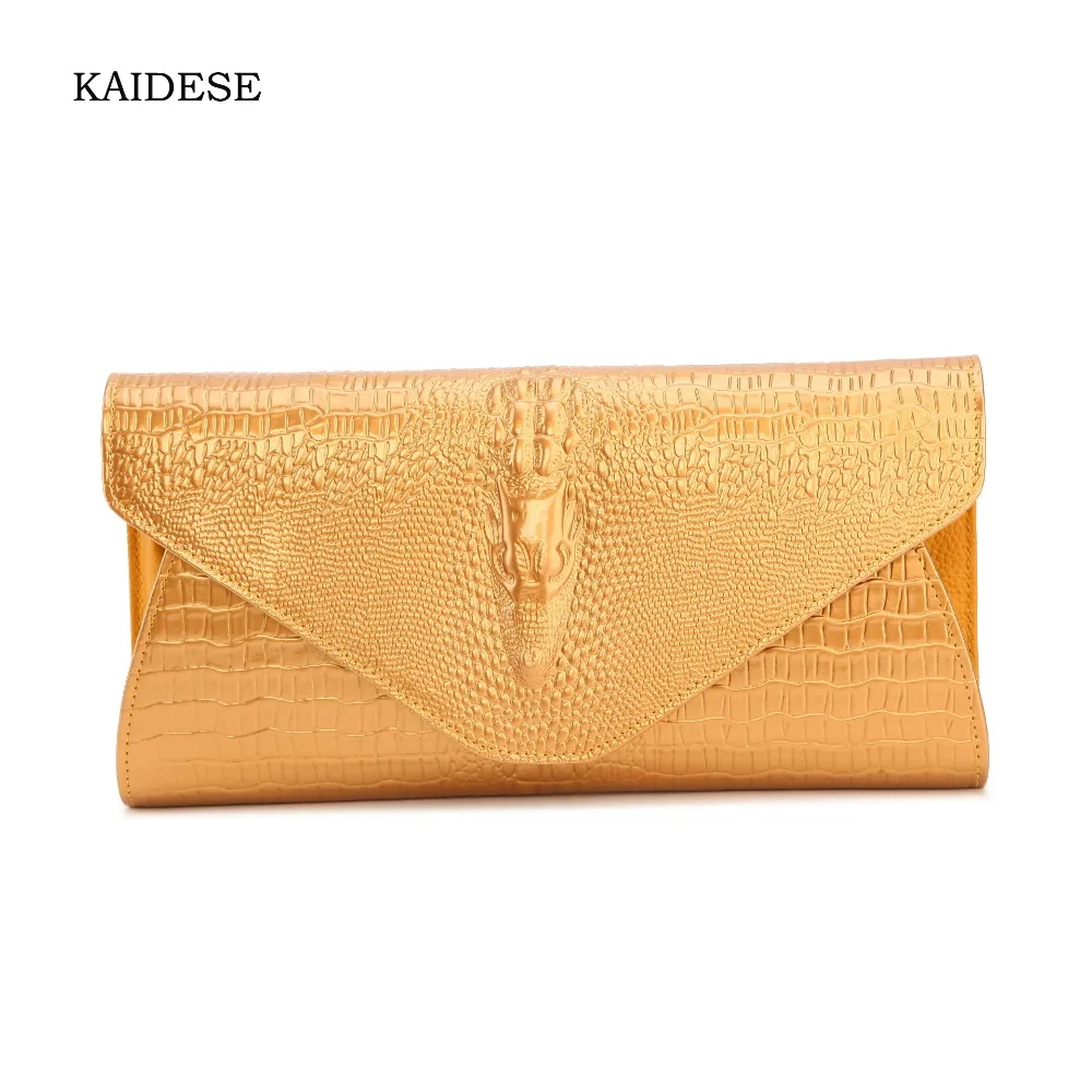

KAIDESE 2017 new leather handbags crocodile grain hand caught chain worn handbag large capacity free shipping