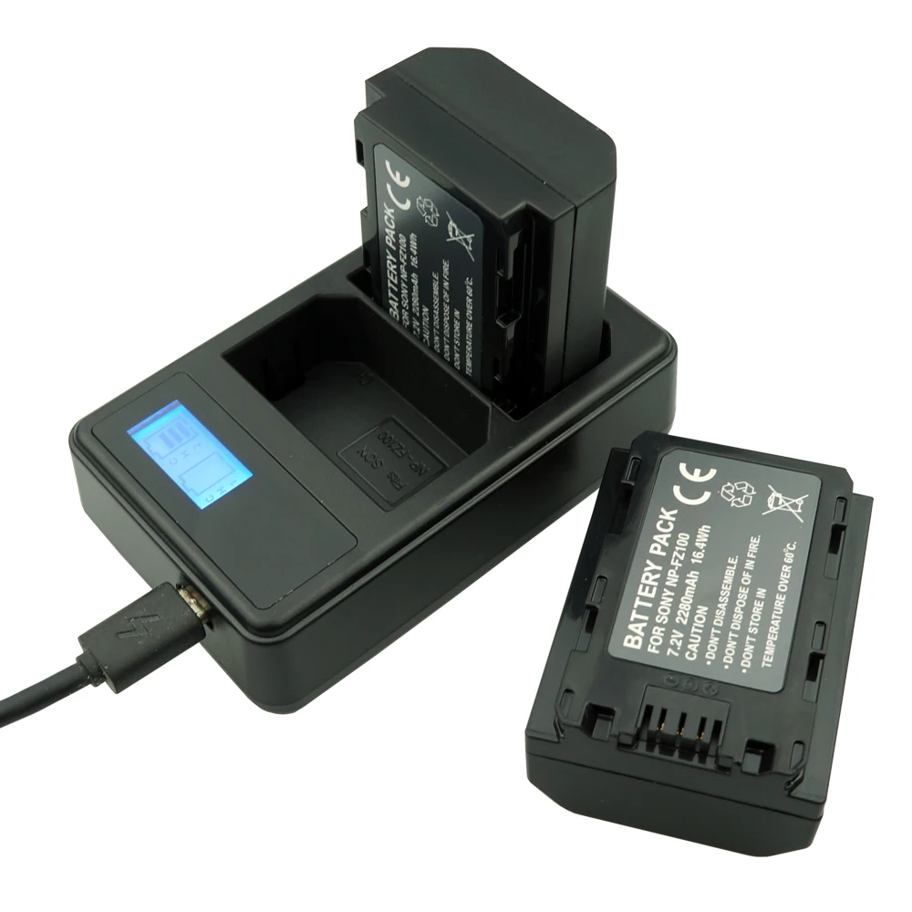 Battery bateria NPFZ100 NP FZ100 аккумулятор+ lcd двойное зарядное устройство USB для sony np-fz100, BC-QZ1, sony a9, a7R III, a7 III, ilce-9