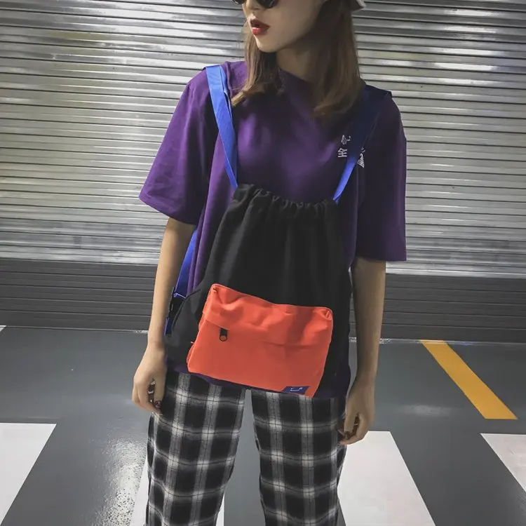 Japanese Trend Color Backpack Unisex Fashion Canvas Shoulder Bag
