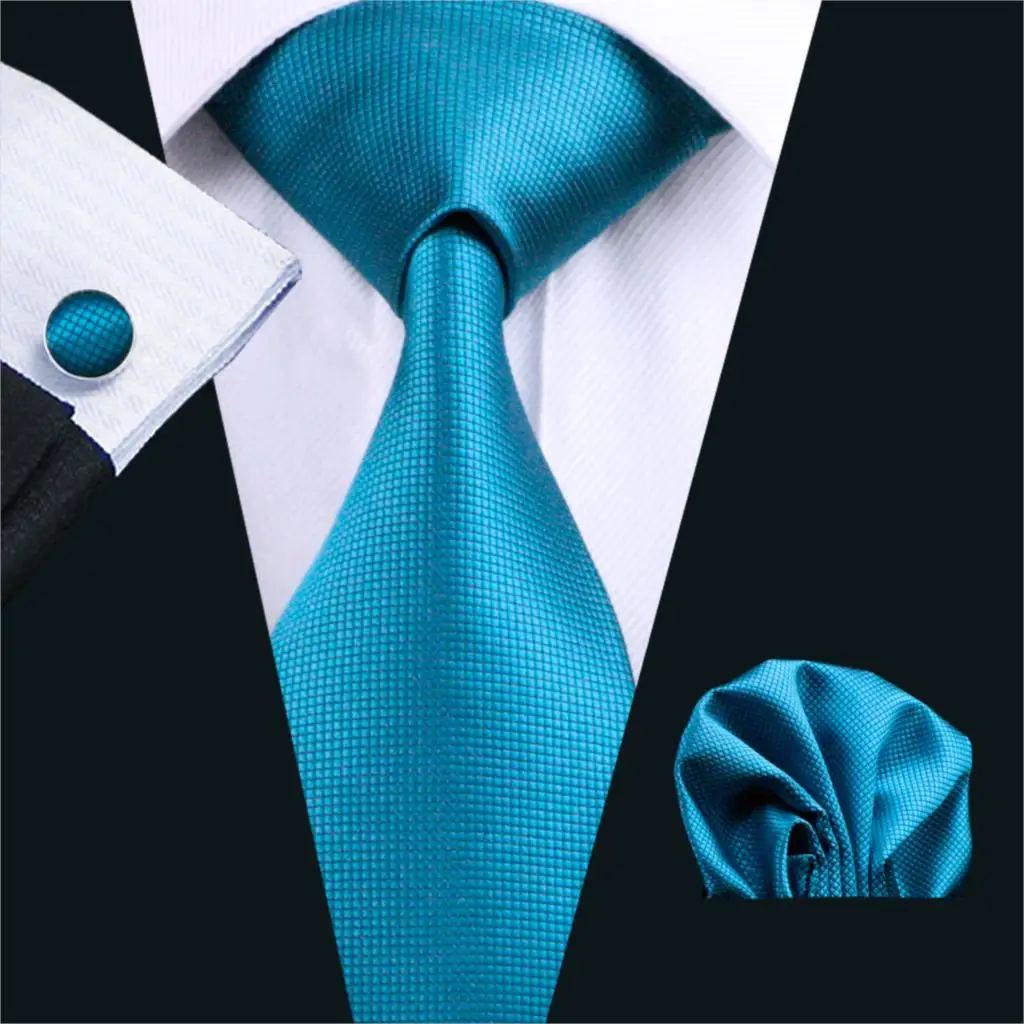 

Design New Men's Necktie Blue Solid Color Plain Silk Tie Sets Ties for mens gravata For Wedding Party Business FA-221