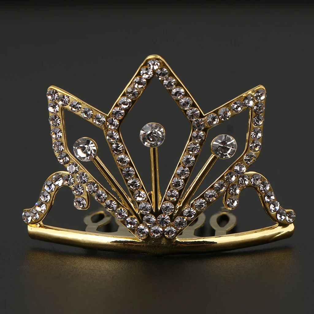 Elegant Clear Crystal Rhinestone Mini Crown Tiara Girls Princess Bridal Wedding Pageant Prom Jewelry