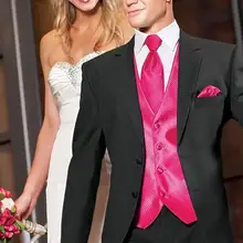 Жених как голливудская звезда, черный для жениха и его слуг/свадебный костюм(куртка+ брюки+ галстук, жилет