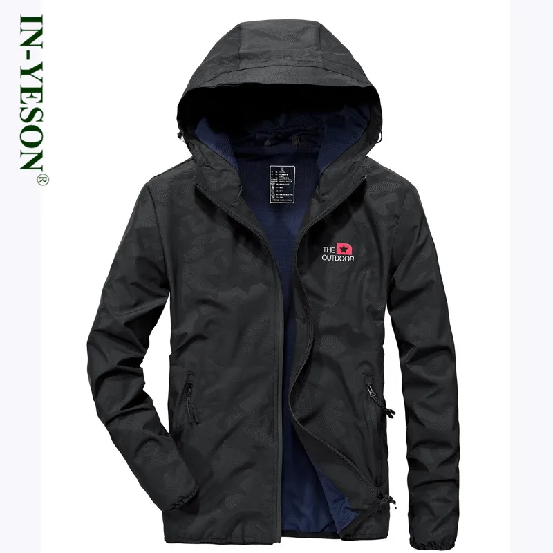 

Brand IN-YESON Men Clothes 2018 Spring Outdoor Jacket Waterproof Windproof Camping Hiking Jacket Men